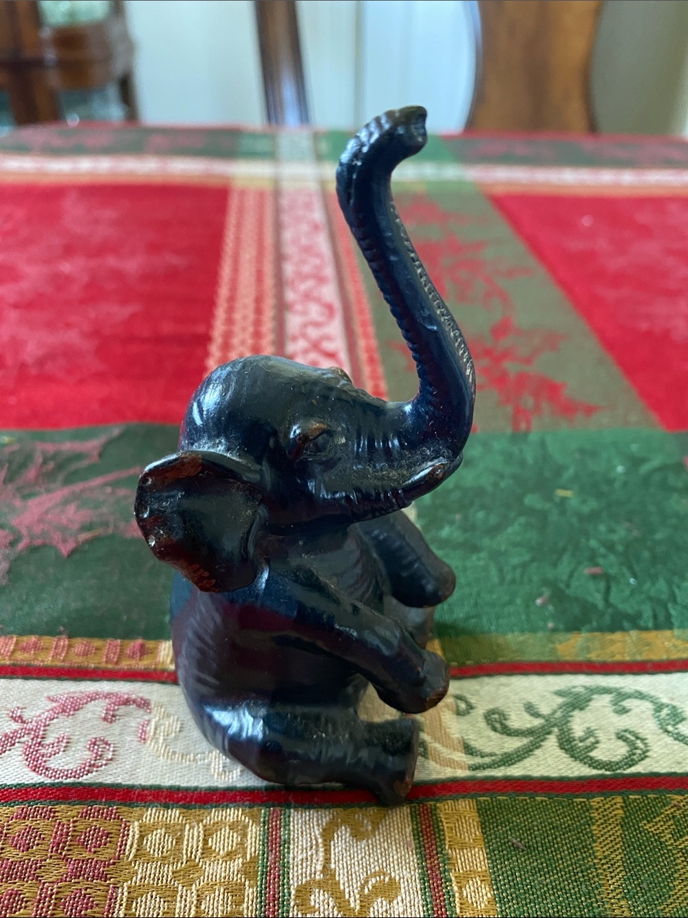 Elephant Figurine Jewelry Ring Holder Heavy Metal Home Decor